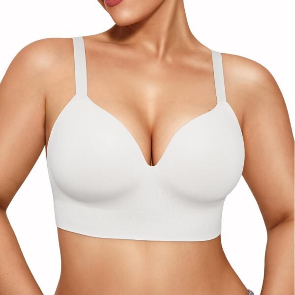 71MGD1CgApL Popilush Bras for Women No Underwire Supportive Push Up Bralettes Wireless Full Coverage Plus Size T-Shirt Bra