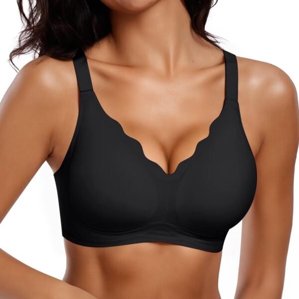 71McYrWl8cL Womens Seamless Bras No Underwire Supportive Wireless Push Up Full Coverage Bralette Comfort Scalloped T-Shirt Bra