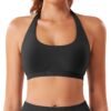71NdUzMpqYL Women Workout Impact Bras Medium Low Support Halter Sports Bras Seamless Open Back Gym Padded Yoga Crop Top