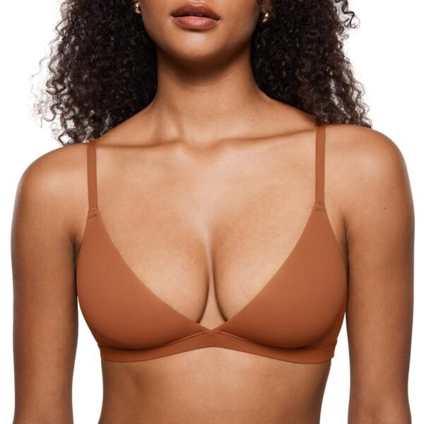 71S41CTyhgL Women's Inbarely Triangle Bralette Plunge Unlined Seamless Bra No Underwire Sexy Comfortable Everyday