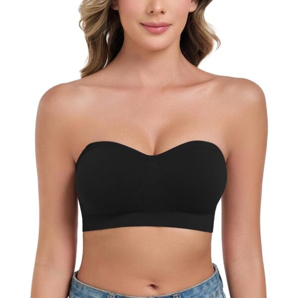 71TVnFMu9mL Strapless Bras for Women Wirefree Non-Slip Tube Top Invisible Bralette Seamless Padded Bandeau Bra
