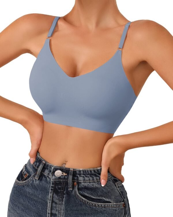 71UmROjEqpL Women's Inbarely Triangle Bralette Plunge Unlined Seamless Bra No Underwire Sexy Comfortable Everyday