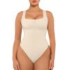 71ZXni+JtjL Bodysuits for Women Seamless Square Neck Tummy Control Compression Thong Shapewear Bodysuit Tank Tops Bodysuit