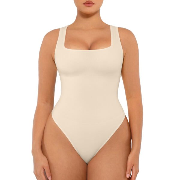 71ZXni+JtjL Bodysuits for Women Seamless Square Neck Tummy Control Compression Thong Shapewear Bodysuit Tank Tops Bodysuit