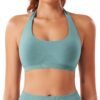 71cvgGlPnDL Women Workout Impact Bras Medium Low Support Halter Sports Bras Seamless Open Back Gym Padded Yoga Crop Top