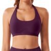 71fUeZOe3xL Women Workout Impact Bras Medium Low Support Halter Sports Bras Seamless Open Back Gym Padded Yoga Crop Top