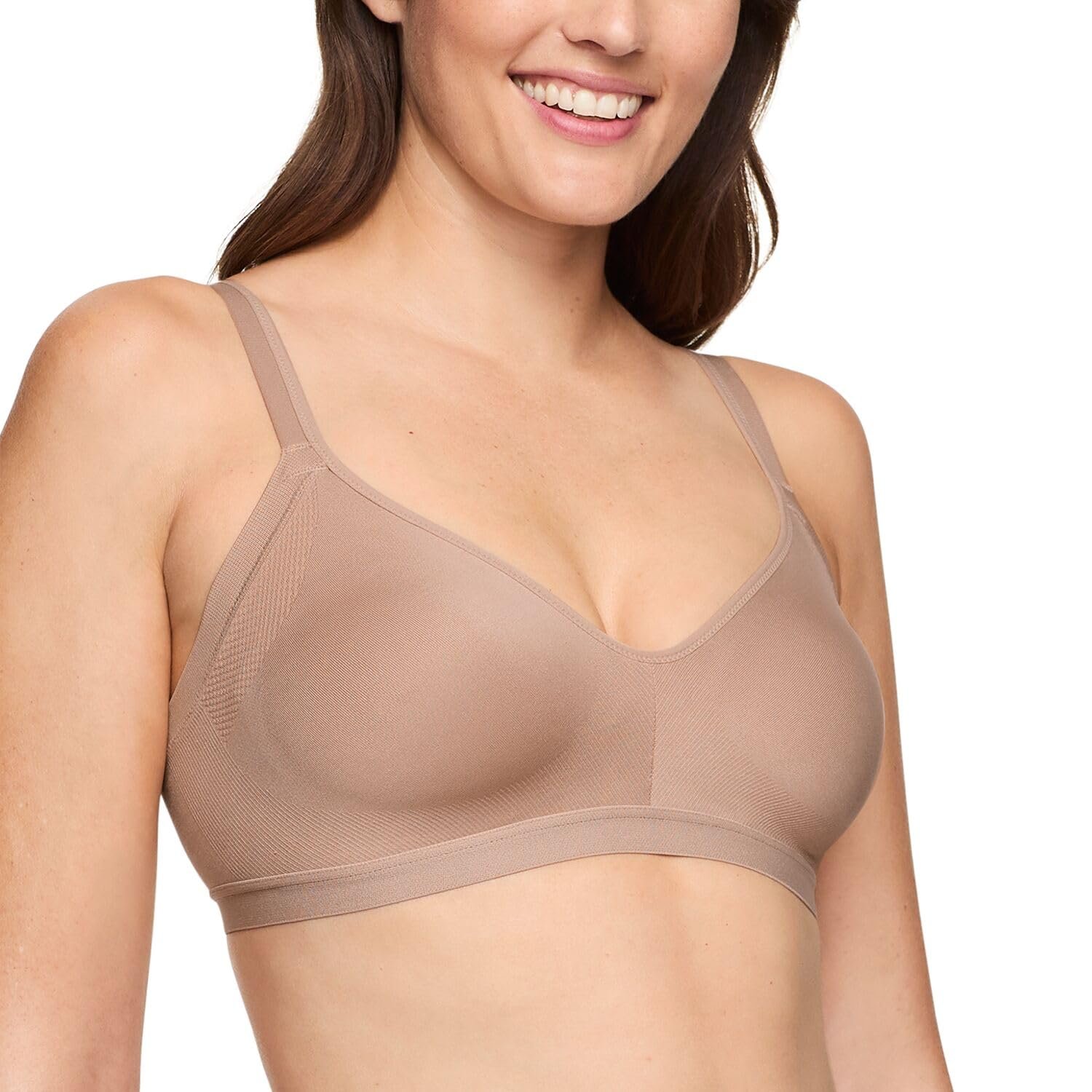 71hM0-boNNL Women's Blissful Benefits Underarm-Smoothing with Seamless Stretch Wireless Lightly Lined Comfort Bra