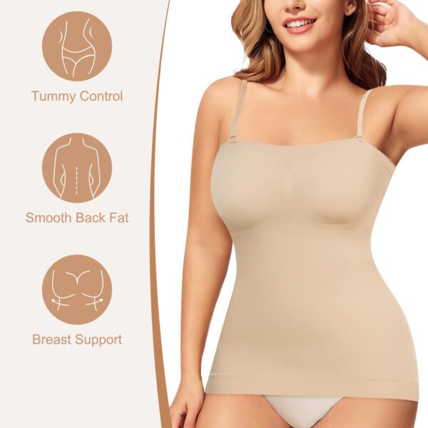 71qlvQDdbSL Strapless Shapewear Tank Tops for Women Tummy Control Compression Tanks Shaper Cami Slimming Camisole