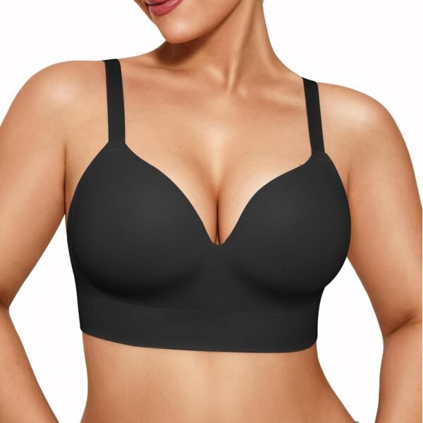 71z2Mlk8Y1L Popilush Bras for Women No Underwire Supportive Push Up Bralettes Wireless Full Coverage Plus Size T-Shirt Bra