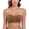 81HPBIUCjfL Strapless Bras for Women Wirefree Non-Slip Tube Top Invisible Bralette Seamless Padded Bandeau Bra