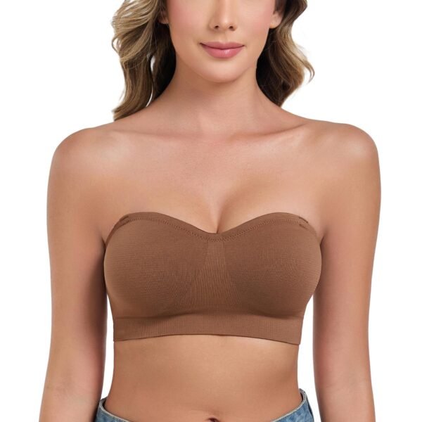 81HPBIUCjfL Strapless Bras for Women Wirefree Non-Slip Tube Top Invisible Bralette Seamless Padded Bandeau Bra