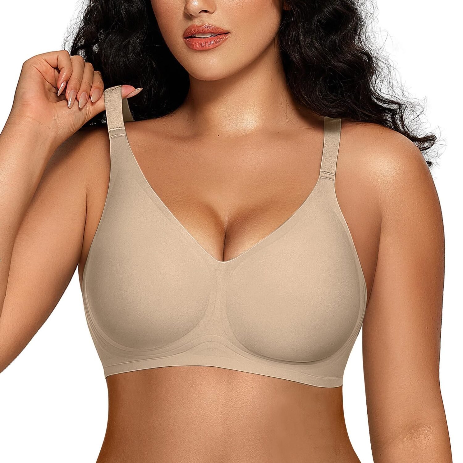 81JH5KDVBcL Women Comfortable Push Up Bras Wireless Seamless Full Coverage Bralette Buttery Soft Everyday Tshirt Bra Convertible Bra