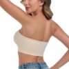 81qY4T4qUmL Strapless Bras for Women Wirefree Non-Slip Tube Top Invisible Bralette Seamless Padded Bandeau Bra
